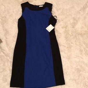 Blue and black dress